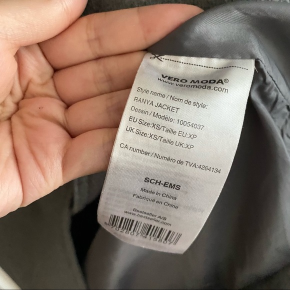 VERO MODA Gray Ranya Wool Double Breasted Jacket - Picture 4 of 8